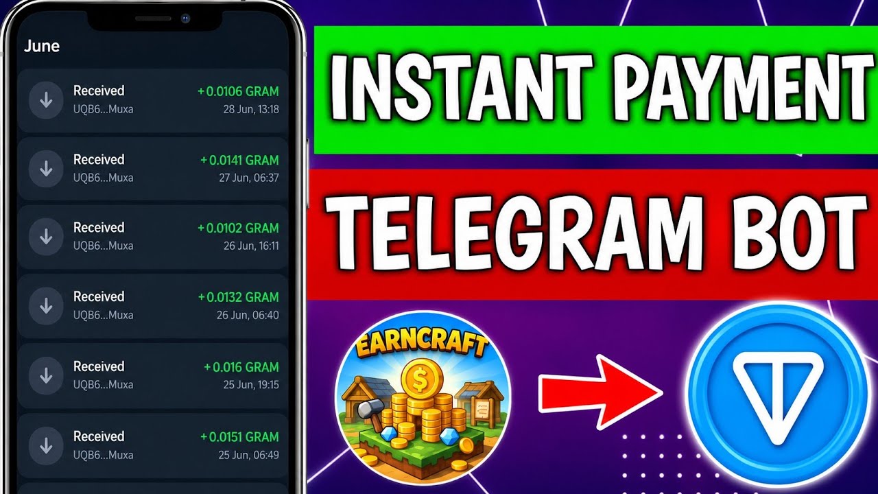 🚀 Instant Payment Telegram Bot | New telegram bot income 💸 | Usdt & Ton Earn.. 🎁