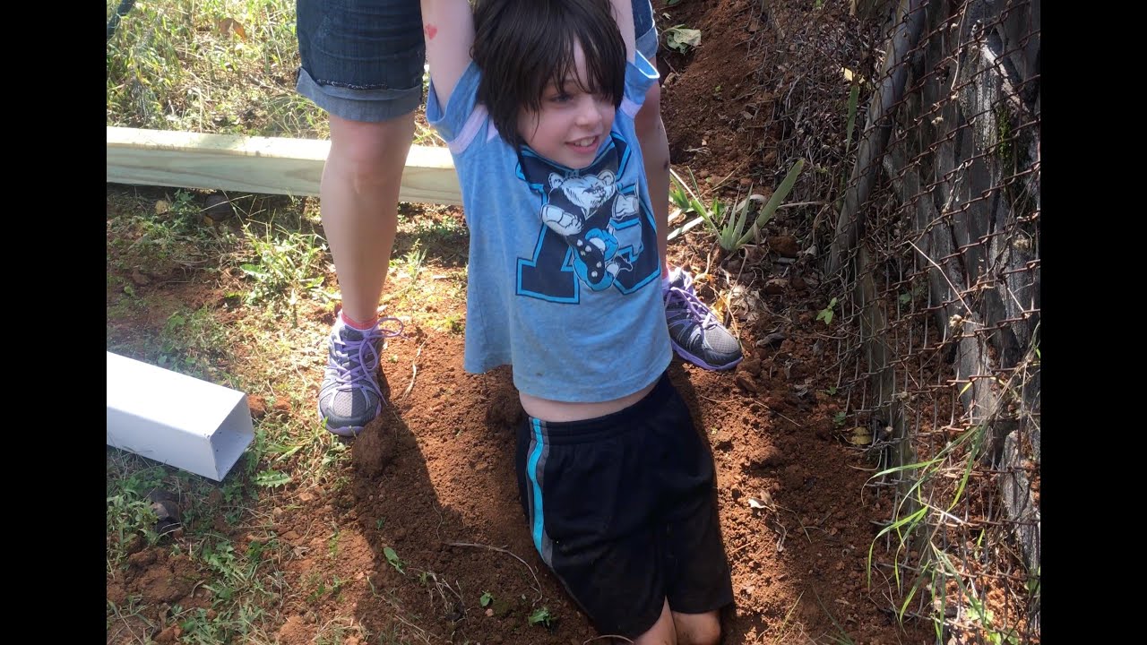 Rowan gets stuck in a hole!