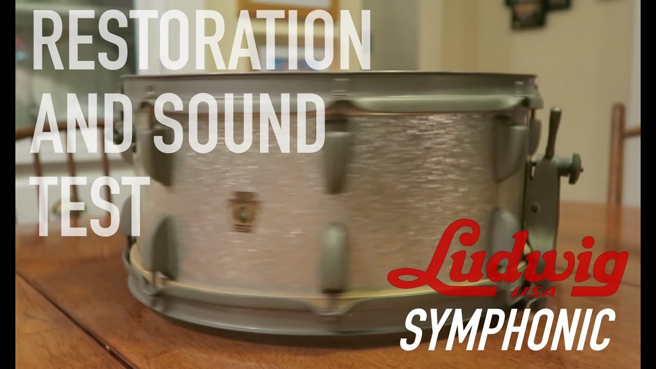 1963 LUDWIG SYMPHONIC 14X6.5 SNARE DRUM - RESTORATION AND SOUND TEST