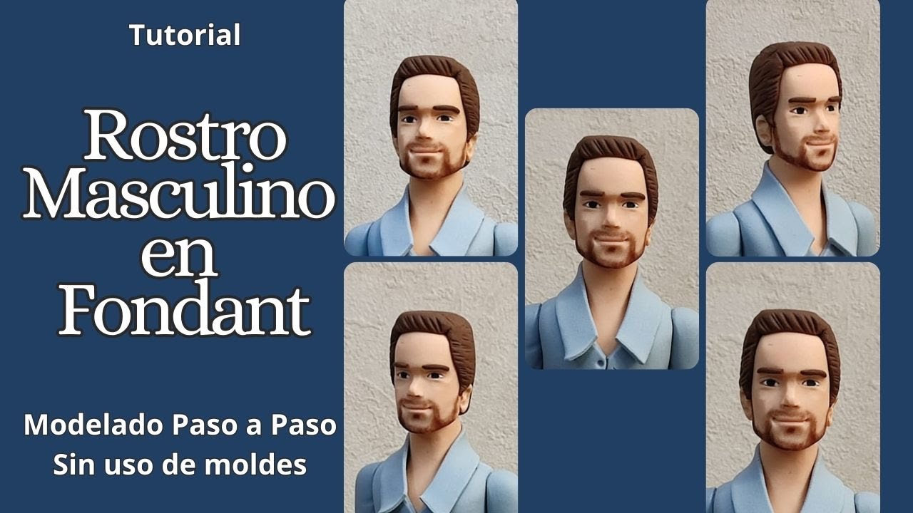 Cómo Hacer una Cara Masculina en Fondant //Modelado Rostro en fondant // Hombre fondant