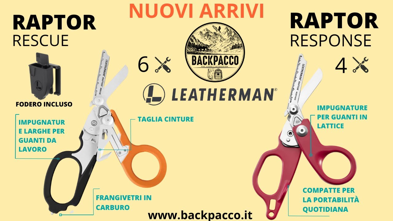 Nuovi Arrivi su BackPacco: Leatherman Raptor Rescue e Raptor Response