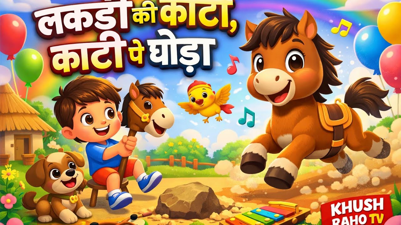 लकड़ी की काठी, काठी पे घोड़ा  | Nursery Rhyme | Why Poem This Horse Has a Wooden Saddle
