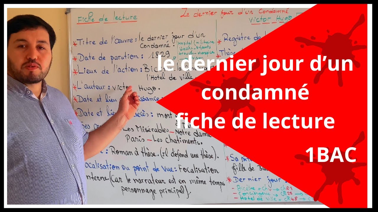 Séance 1: fiche de lecture / le dernier jour d’un condamné—1bac