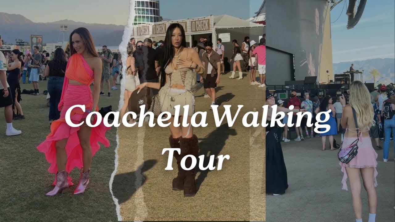 Coachella festival Walking Tour 4K (What people are wearing, Coachella Outfits, Festival Outfits)