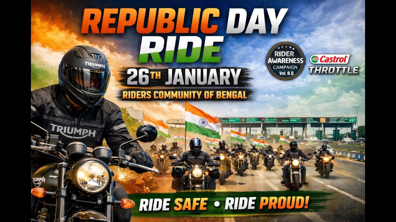 Republic Day Ride with Triumph India | Howrah to Singur via Dankuni | Riders Awareness Campaign 8.0