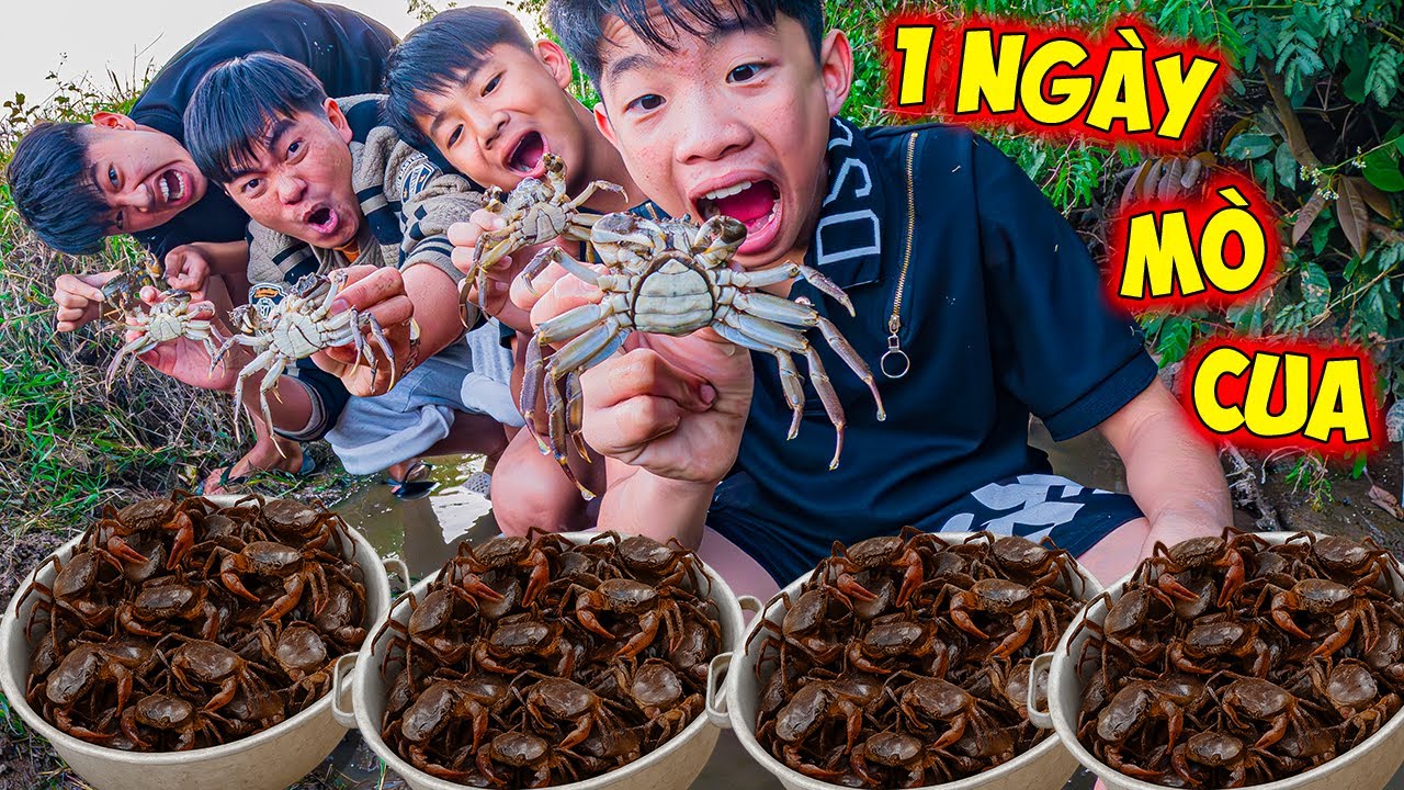 Thái Chuối Đi Bắt Cua Đồng Nướng Thơm Nhức Nách - 1 Ngày Bất Ổn Ở Nhà Trẻ Trâu