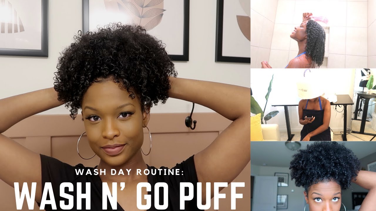 My Wash Day Routine: Wash & Go Puff // Cute Natural Hairstyles // VLOGMAS Day 13