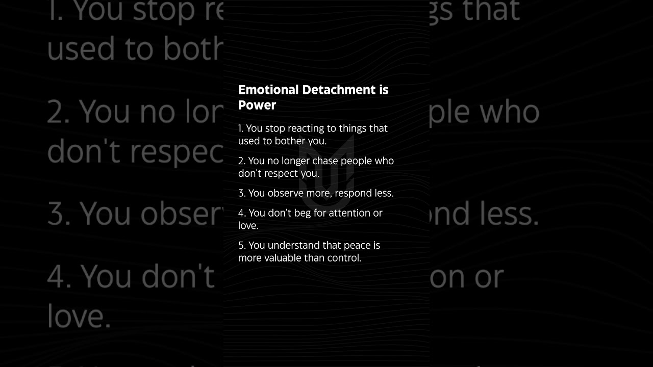 Emotional Detachment is Power | Master Your Emotions and Control Your Peace