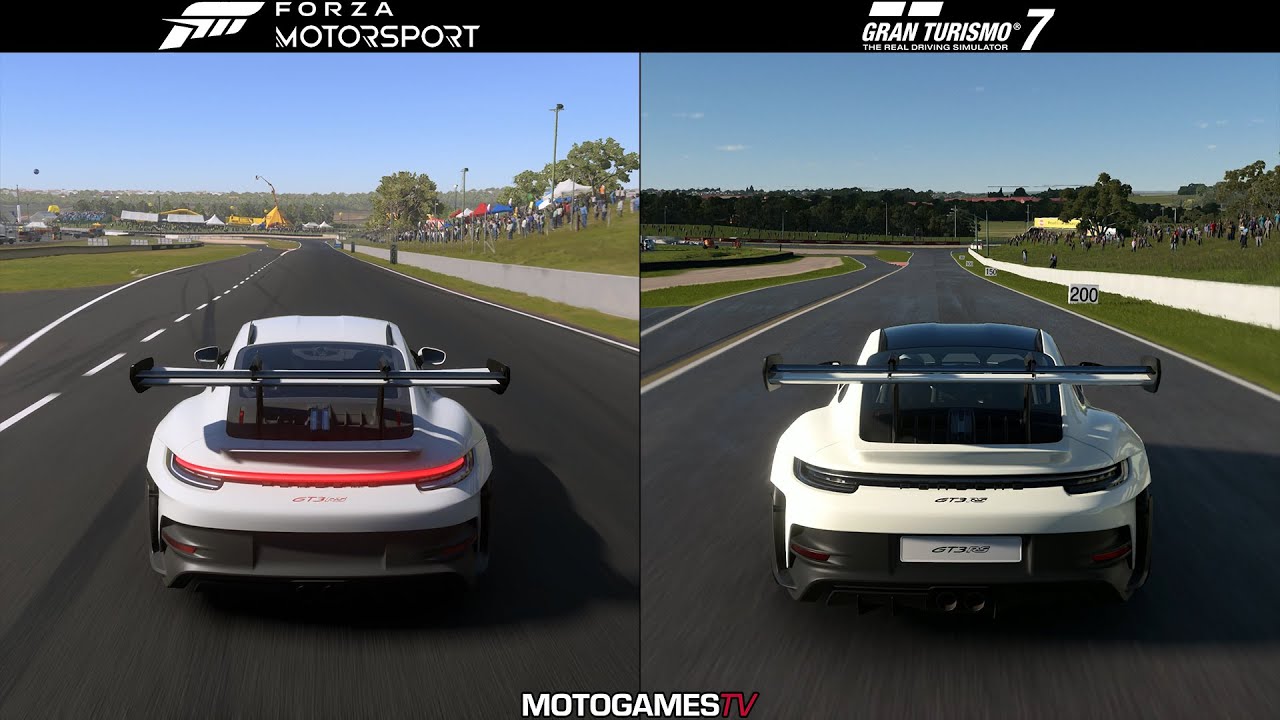 Forza Motorsport (2023) vs Gran Turismo 7 - Porsche 911 GT3 RS (992) at Mount Panorama (Bathurst)