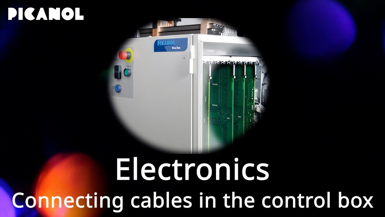 Connecting cables in the control box.