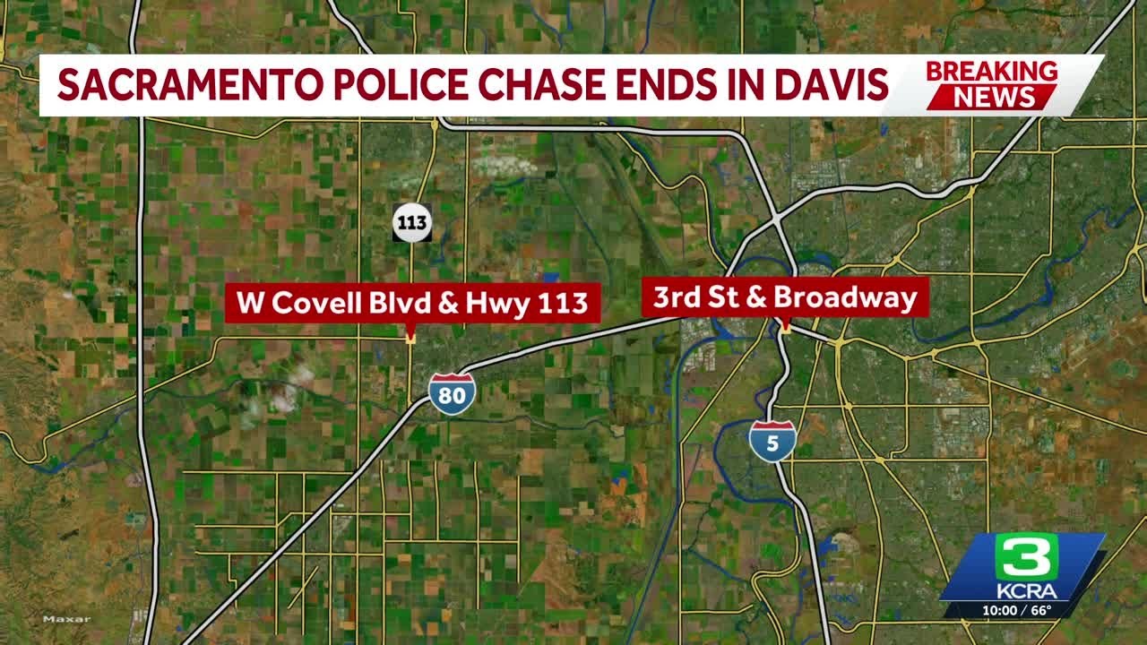 Sacramento police chase ends in crash in Davis