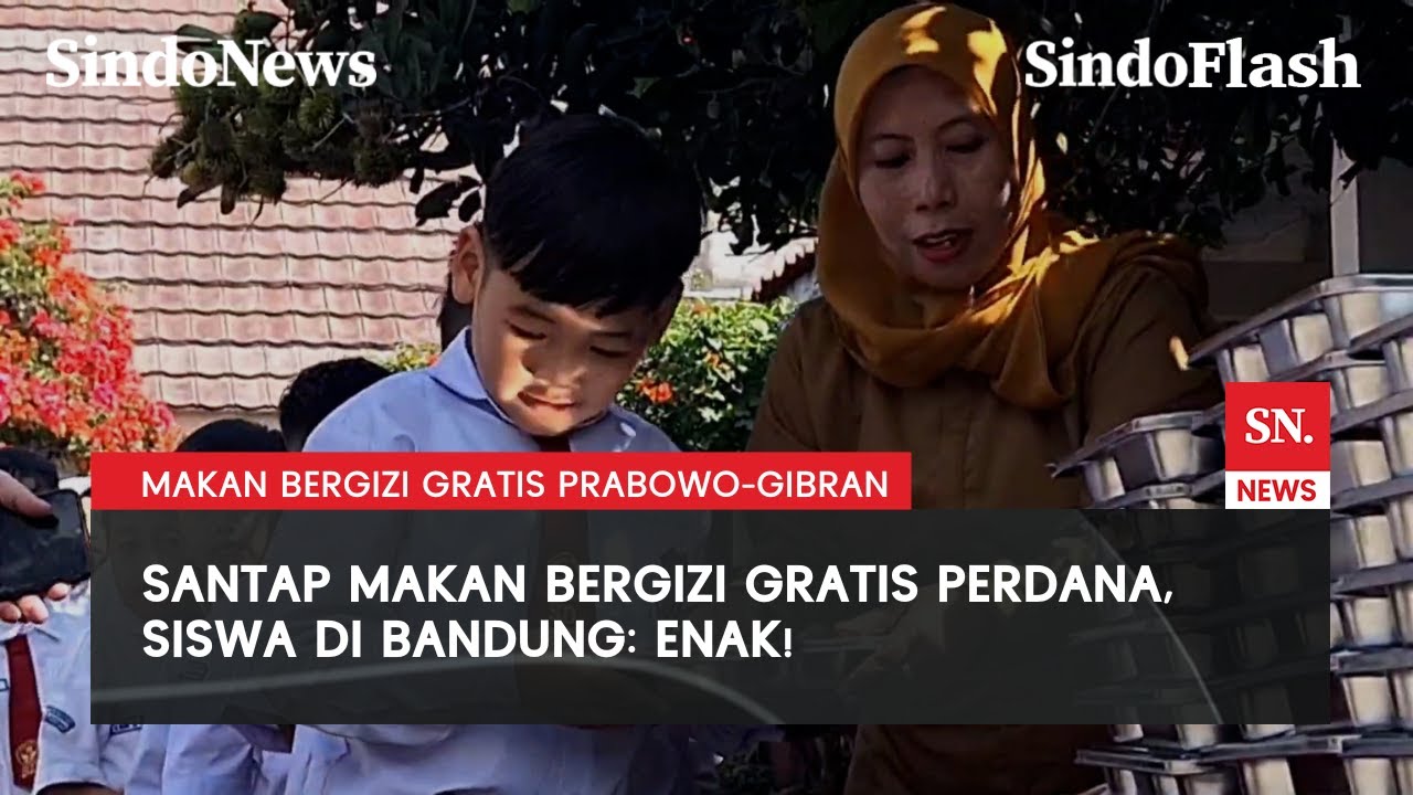 Ratusan Siswa di SDN 193 Bandung Nikmati Makan Bergizi Gratis Prabowo-Gibran | Sindo Flash