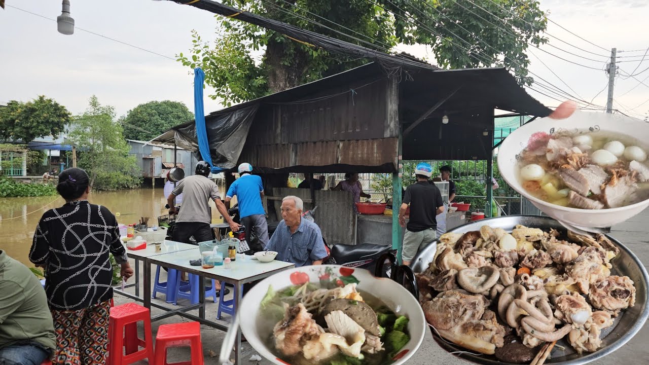 Bất ngờ Quán quê ven sông bán quá rẻ khách đông nườm nượp rộn rã tiếng cười mỗi sáng