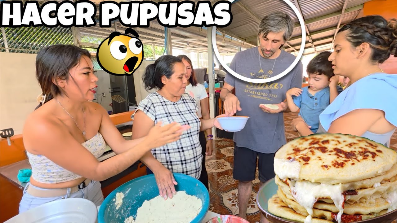 Americano hace Pupusas😍En Casa De Nano Por primera vez 