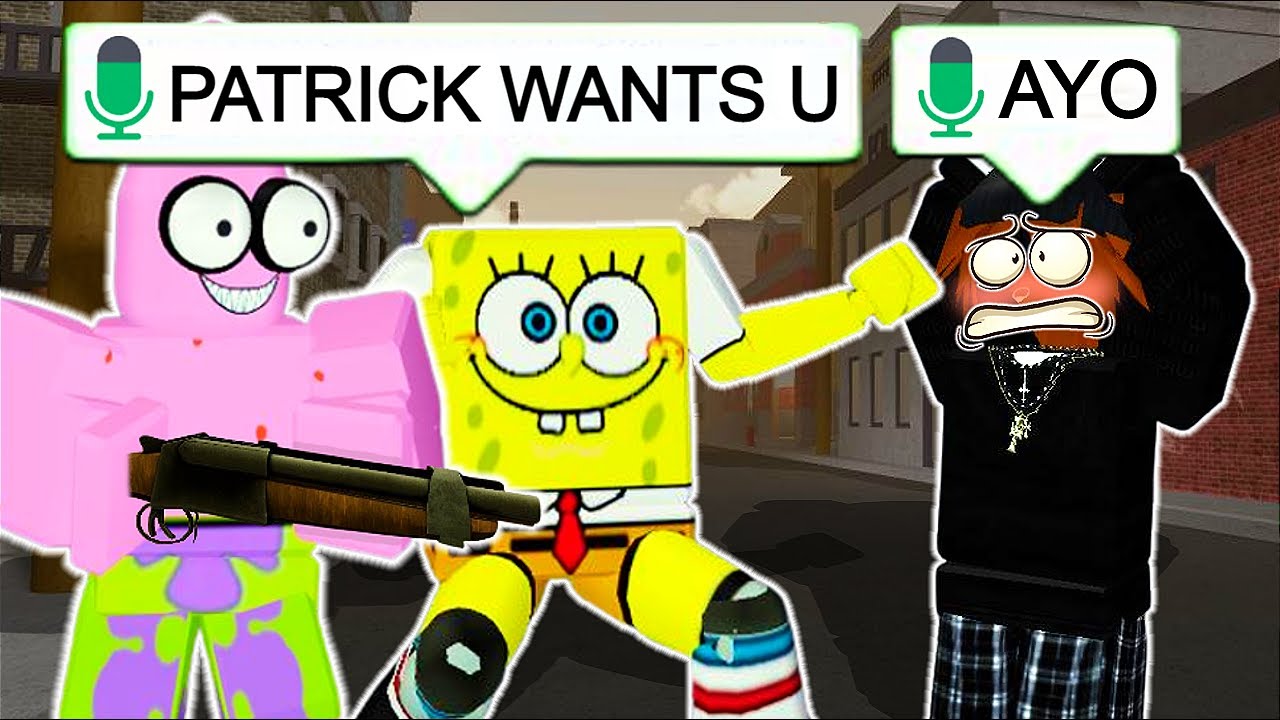 Троллинг в стиле Спанч Боба и Патрика в голосовом чате Roblox Da Hood