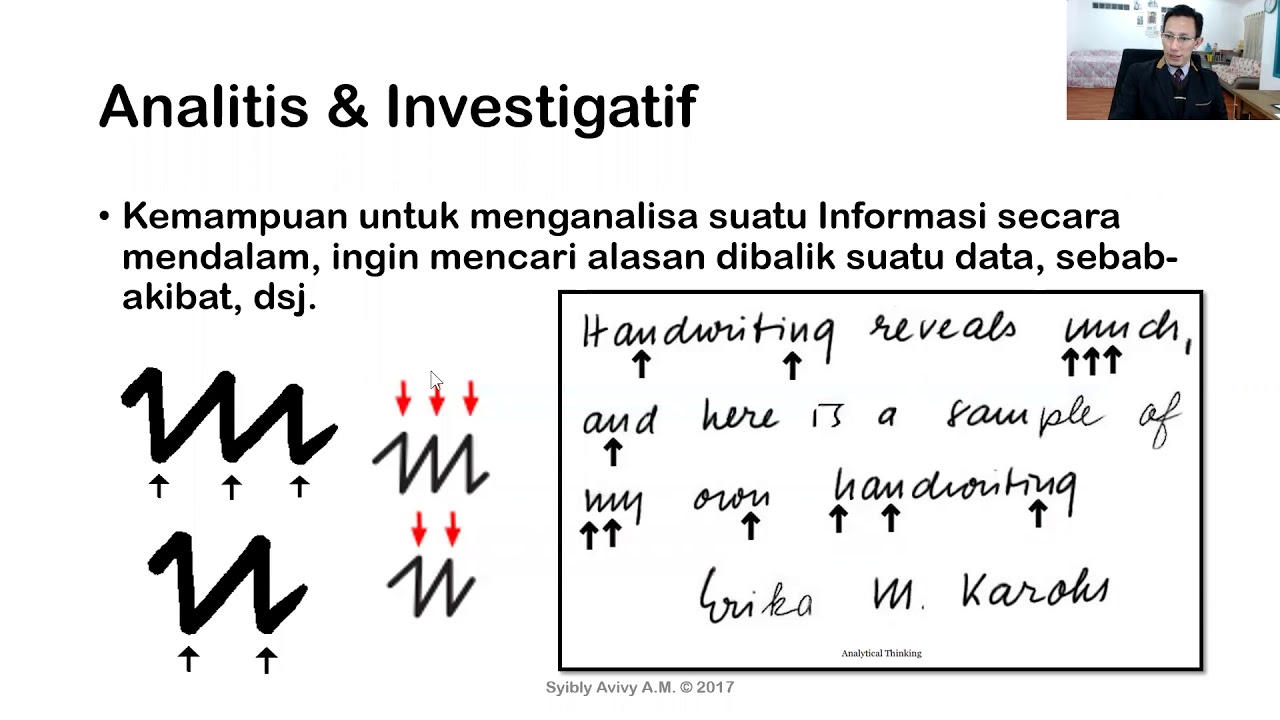 Belajar Grafologi - Tanda Analitis dan Investigative dalam Tulisan Tangan