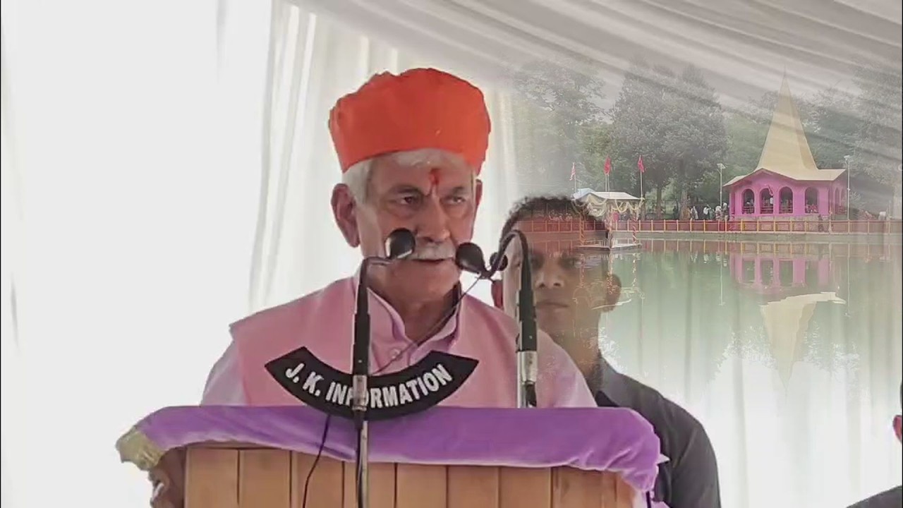 LG Manoj Sinha Pays Obeisance at Mata Sidh Lakshmi Shrine During Harbah Festival in Anantnag