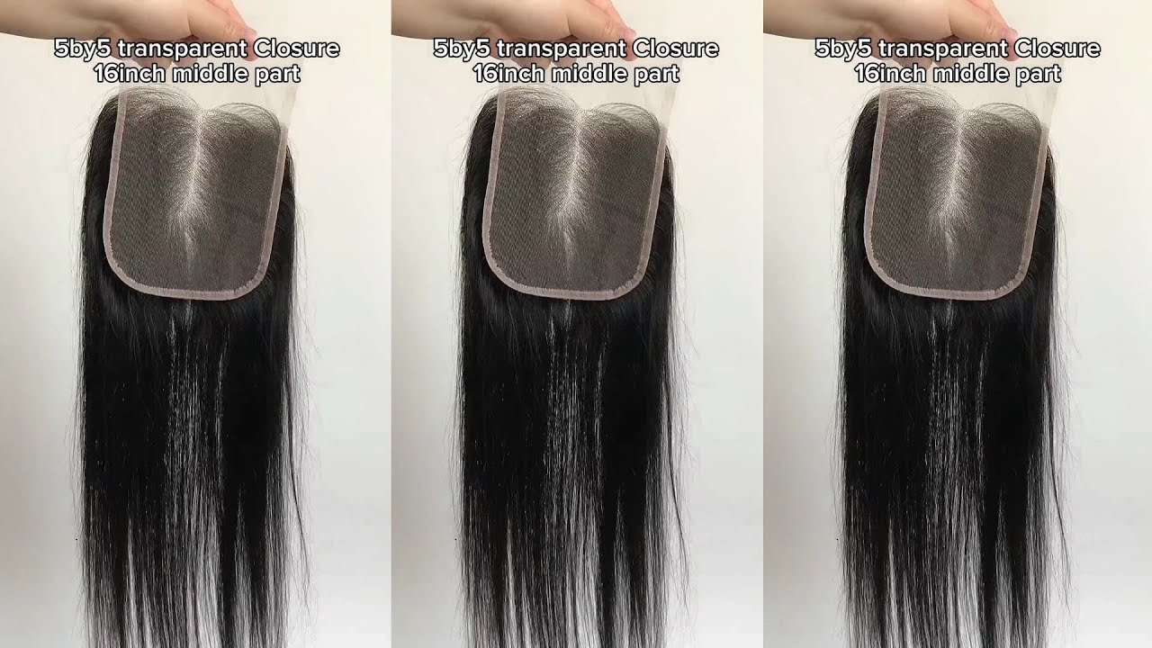 lovebeautywig | 16inch Middle Part 5&times;5 Transparent Lace Closure Human Hair