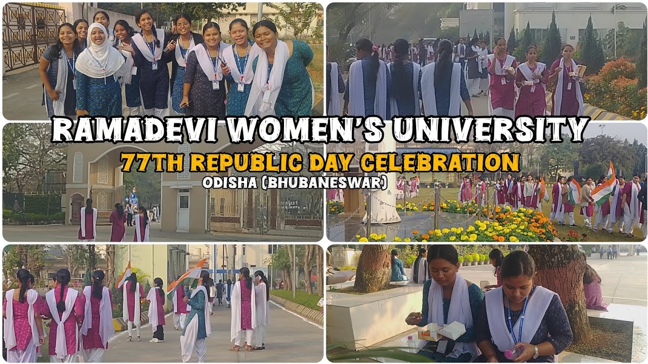 77th republic day celebration at ramadevi women's University Bhubaneswar 🫂💕🇮🇳(Happy republic day 🇮🇳)