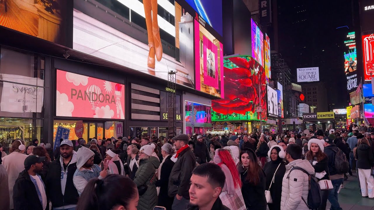 Walking Through Times Square at Night 4K POV | New York City Real Life Street Tour