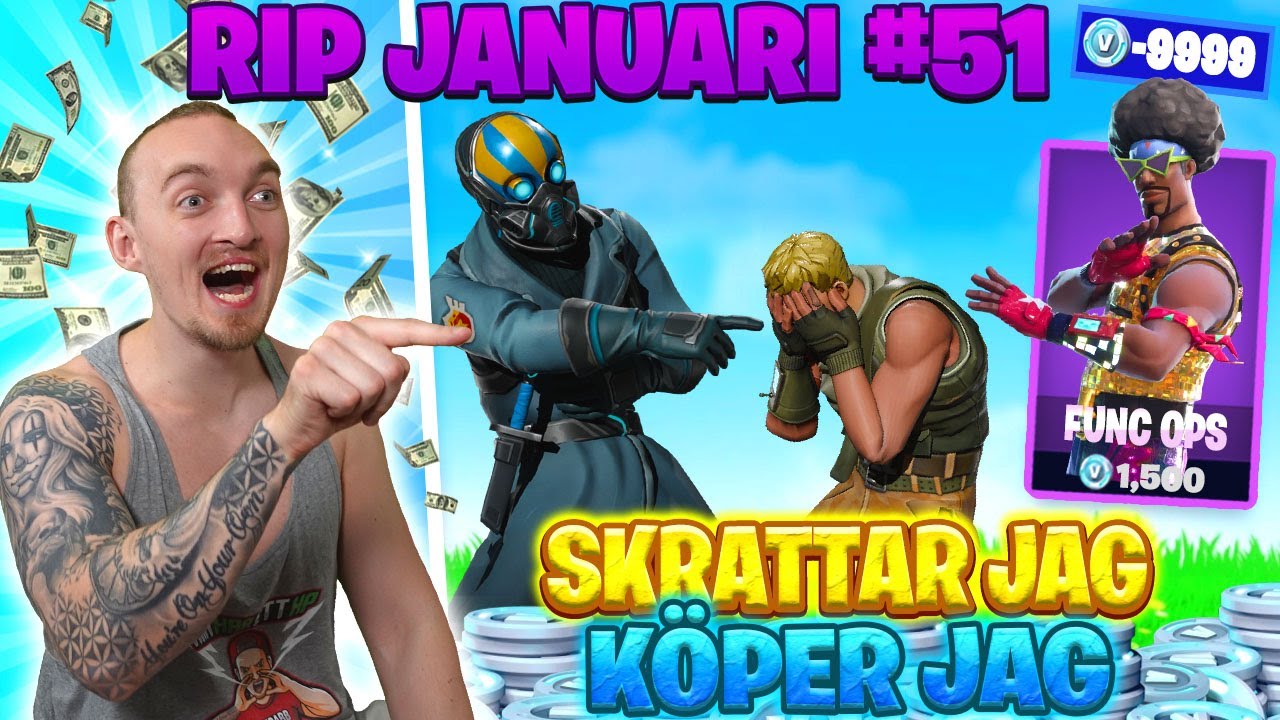 KÖPER SKINS FÖR VARJE GÅNG JAG SKRATTAR I FORTNITE *RIP JANUARI #51*
