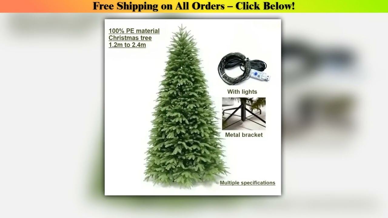 Artificial Christmas Tree with LED Lights 100%PE Large Christmas Tree 120CM-240CM Family Party