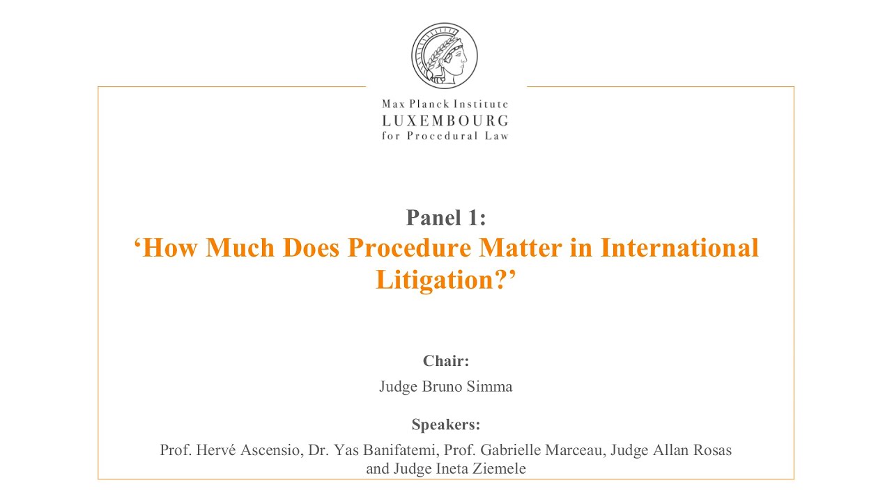International Law and Litigation - 1 - How Much Does Procedure Matter in International Litigation?