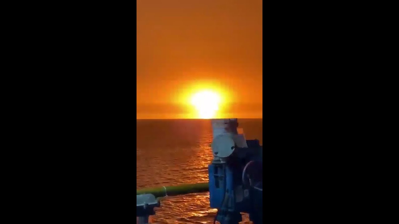 NOW: Large explosion hits Oil Rig in the Caspian Sea near Baku, Azerbaijan.