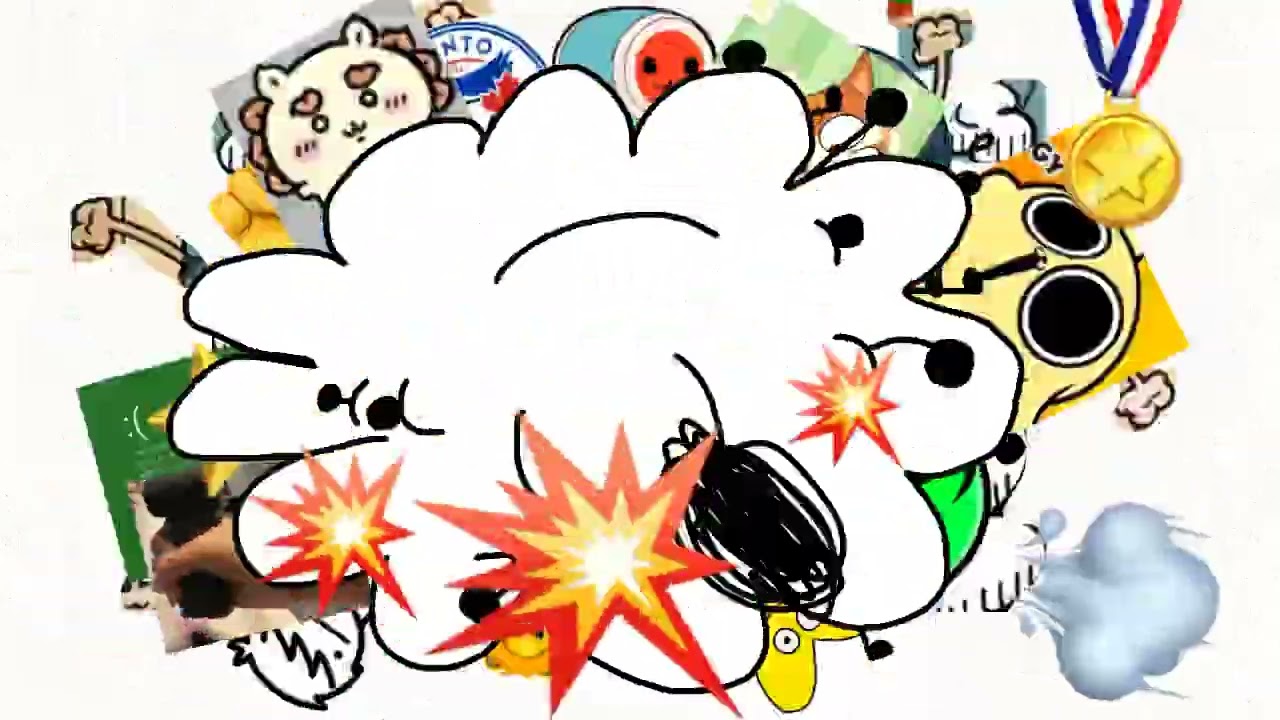 cartoon fight cloud(more people + without more fight clouds)