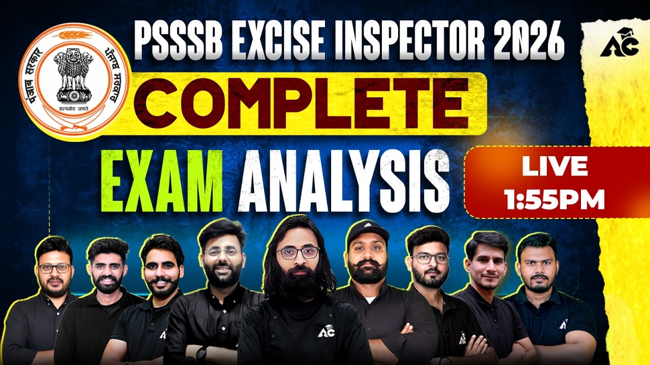 PSSSB Excise Inspector 2026 Complete Paper Solution | Full Exam Analysis & Answer Key