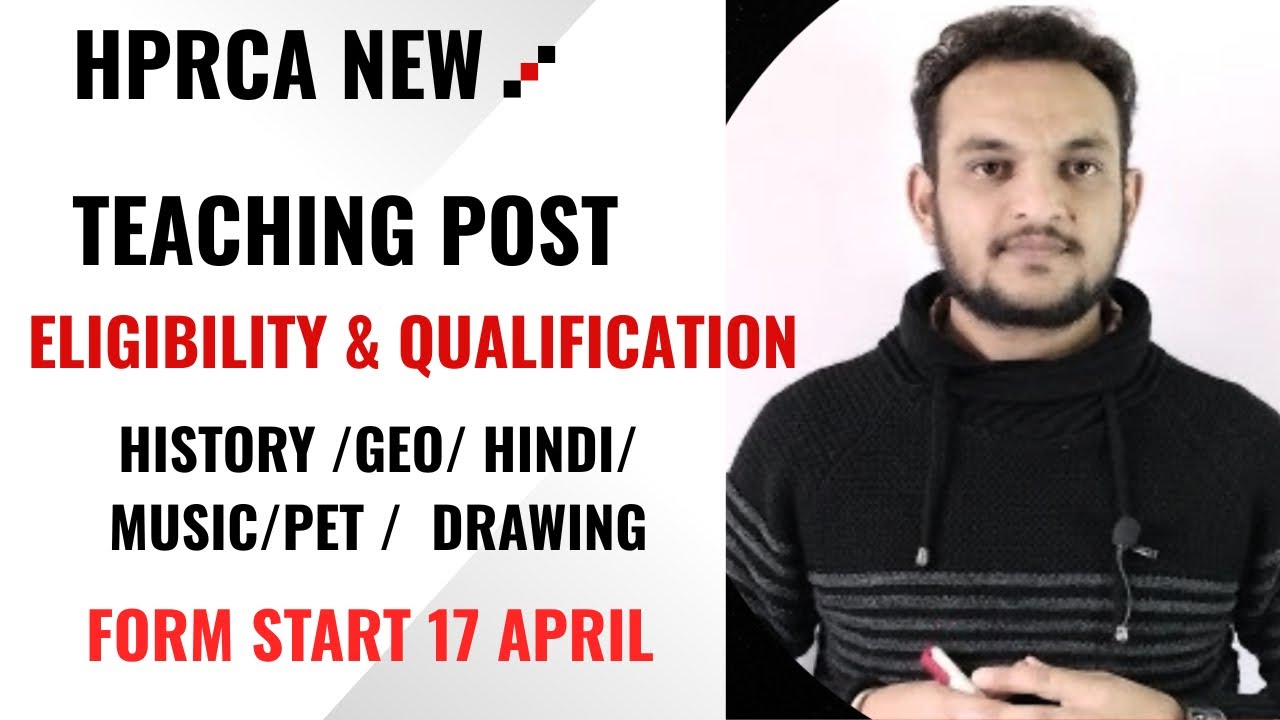 HPRCA New teaching Post Recruitment For History Geo Hindi PET music Eligibility & Qualification 2026