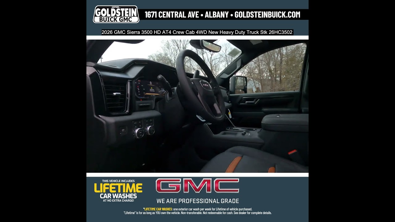 2026 GMC Sierra 3500 HD AT4 Crew Cab 4WD New Heavy Duty Truck Stk 26HC3502