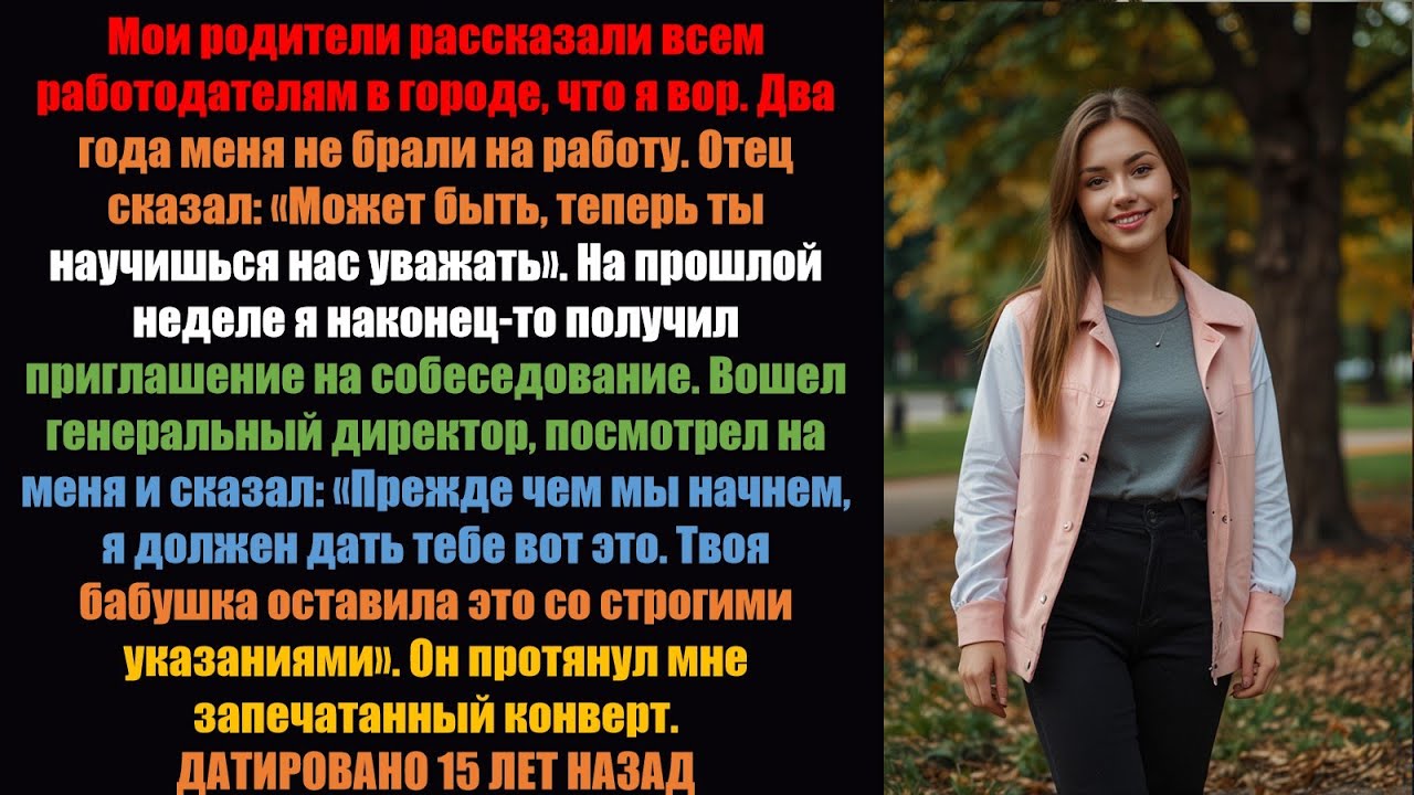 Мои родители всем работодателям говорили, что я вор — бабушка к этому уже подготовилась.