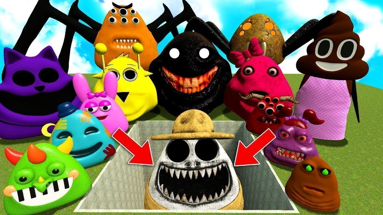 🕳️ALL NORMAL 3D POU BOUS REVENGE Monsters VS ZOONOMALY POU in BIG HOLE in Garrys Mod!!!