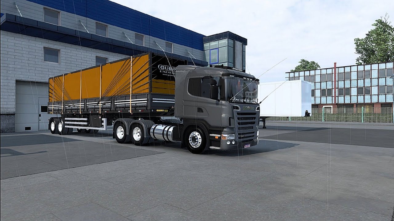 SCANIA-R440 NA 2EIXOS NO PUXE DE PEÇAS DE MAQUINAS SOM REALISTA COM ESCAPE DIRETÃO #shortsfeed 