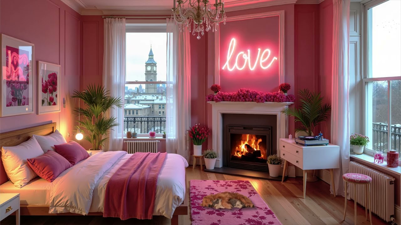 Cozy Valentine’s Fireplaces Ambience 💝 Soft Romantic Background Music 💘 Happy Valentine's Day