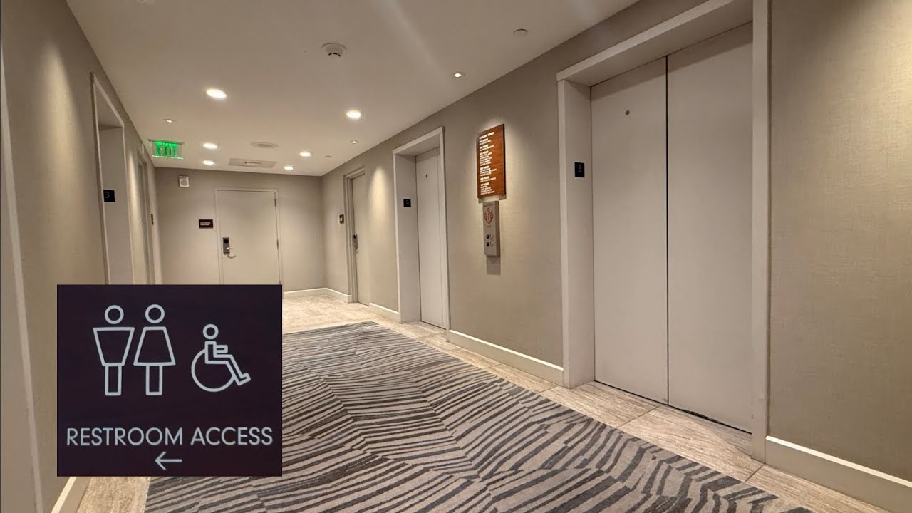 Otis Elevator | Toto Toilet Flush | Men’s Women’s Restroom Tour | Alohilani Hotel, Waikiki, Hawaii 