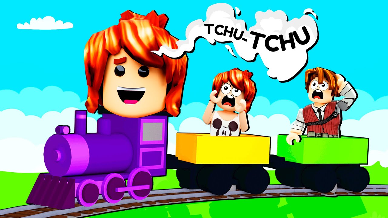 VIREI TREM e PRENDI MINHA FAMÍLIA! (Roblox Crazy Trains)