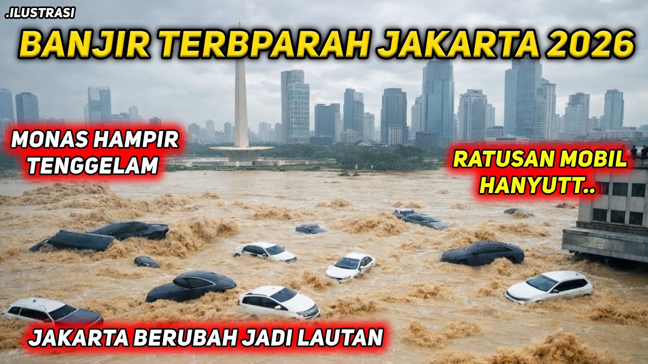 TEPAT SORE INI JAKARTA LUMPUH TOTAL‼️ MONAS DIKEPUNG BANJIR BESAR, MOBIL HANYUT DI TENGAH KOTA