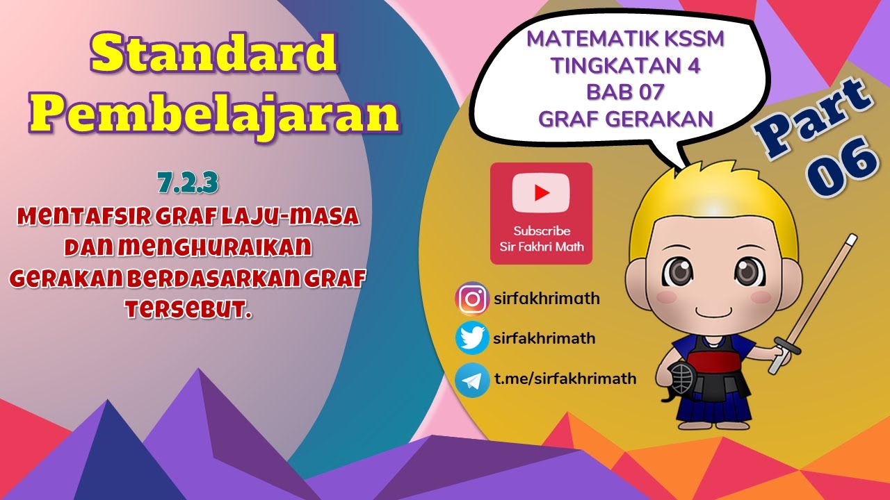 [PART 6] Matematik Tingkatan 4 BAB 7 KSSM - Graf Gerakan | Mentafsir graf laju-masa