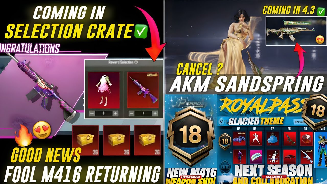 ✅ A18 ROYAL PASS LEAKS😍| M416 FOOL😱NEW CHANGES COMING BACK🚫| SANDSPRING AKM RETURNING 🤯|PUBGM