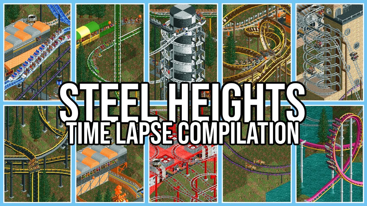 Steel Heights | Time-lapsed playthrough compilation | Rollercoaster Tycoon Classic