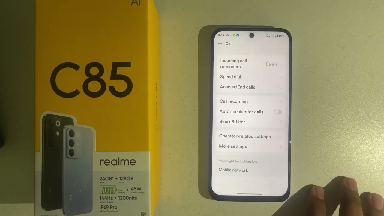 Realme C85/C85 Pro: How to block one ring calls