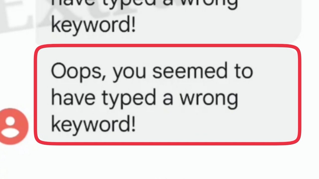 PORT Code Message Fix Oops, You seemed to have typed a wrong keyword Problem Solve