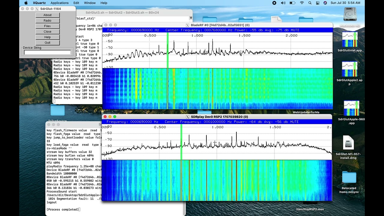 Ham It Up (Plus) using BladeRF-XA5 vs SDRplay RSP2 reception tests.