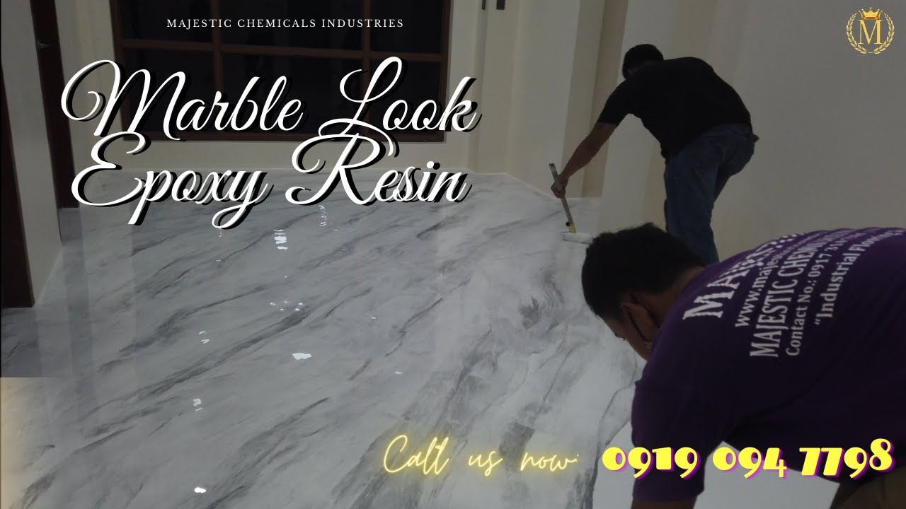 Marble look Resin Flooring by Majestic Chemicals!