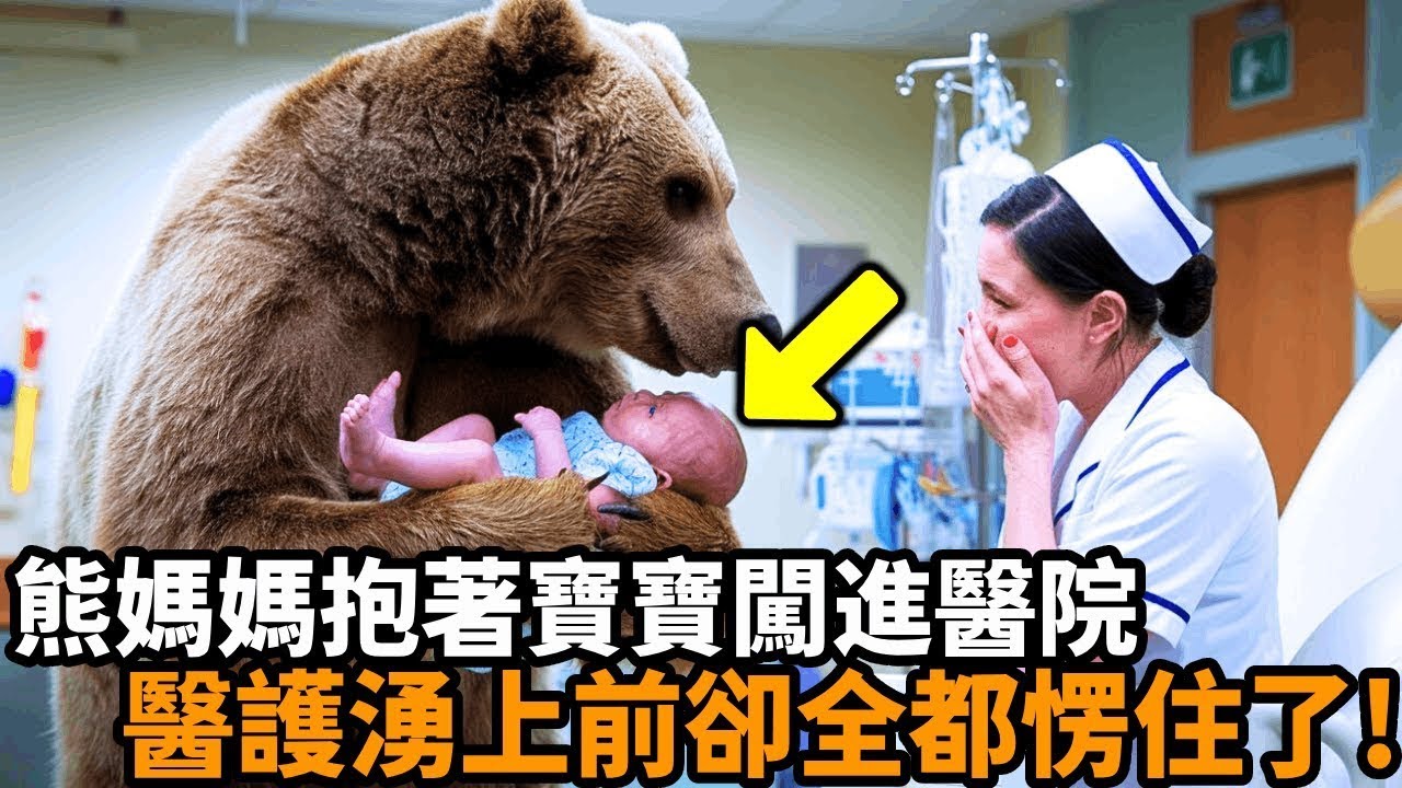 全場嚇傻！一隻熊媽媽竟從森林跑進醫院，嘴裡還叼著一個人類寶寶，醫護人員剛衝上前準備急救，下一秒牠的動作卻讓所有人當場愣住！#奇蹟 #母愛 #救助 #熊媽媽 #寶寶 #感人 #反轉 #震撼 #心靈飼養員
