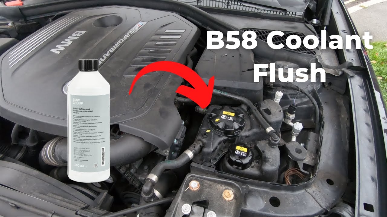 Промывка главного бачка охлаждающей жидкости BMW B58 M240i своими руками
