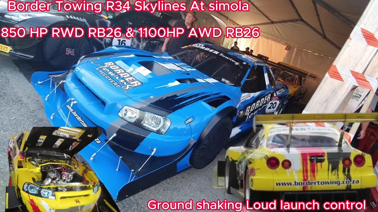 850 HP & 1100HP R34 skylines at #simolahillclimb #ziesingracing  #hillclimbmonsters