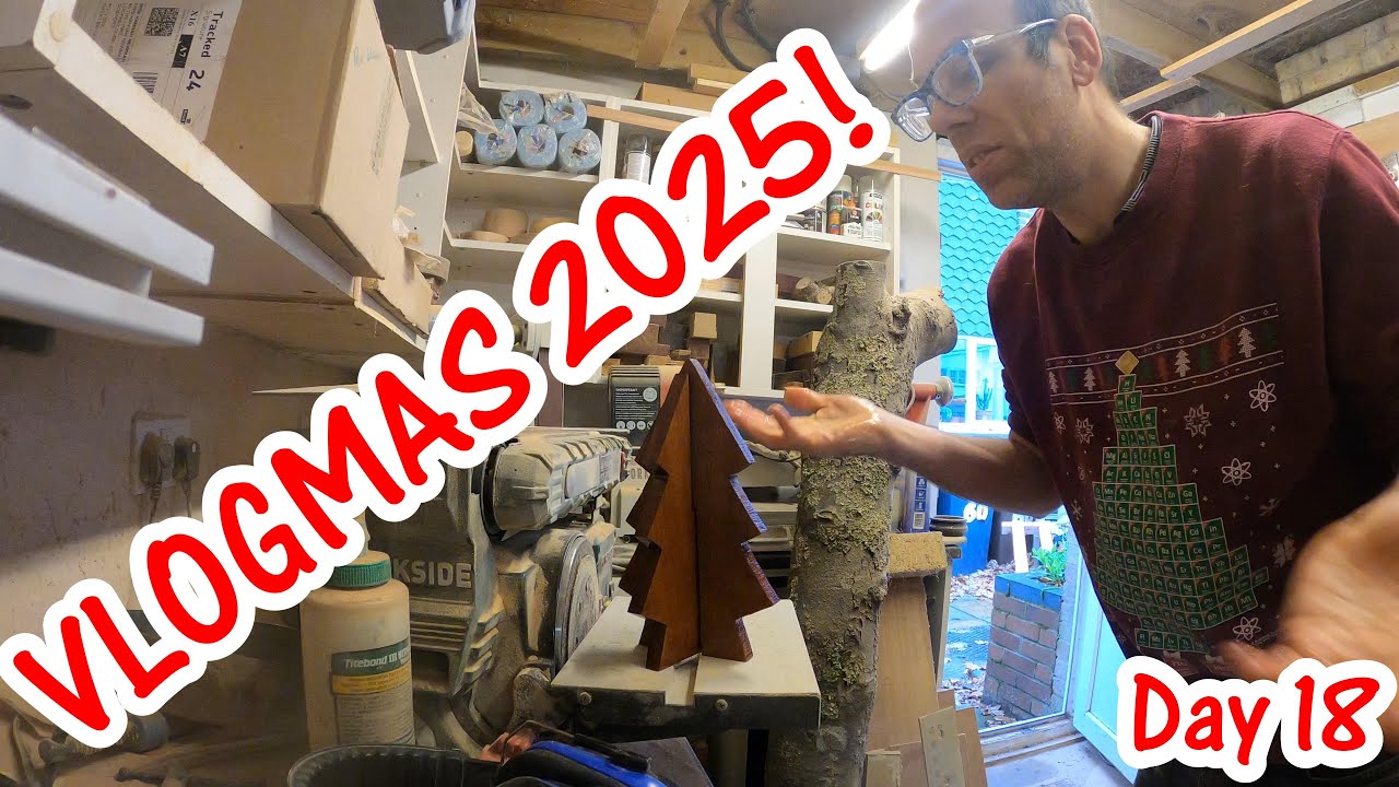 Newfords Try Vlogmas 2025 - Day 18 - Join me in the Workshop for African Mahogany Christmas Trees